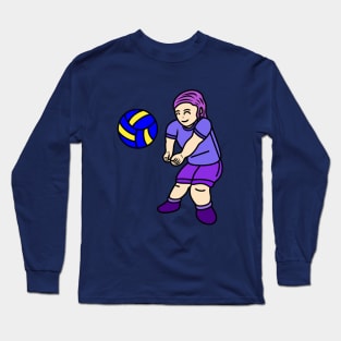 Chibi volleyball player girl Long Sleeve T-Shirt